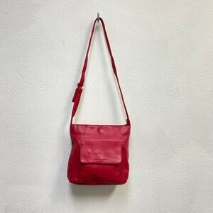Stone Mountain Berry Red Leather Crossbody Shoulder Bag Adjustable Strap